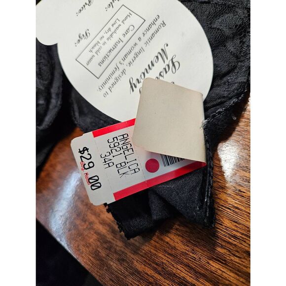 Angelica Black Lace Padded Underwire Bra 34A NEW TAGS - Picture 6 of 6